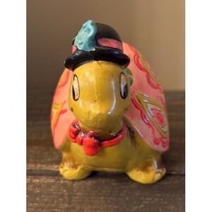 VINTAGE 1967 Ceramic Psychedelic Hippie Turtle Bank made in Japan